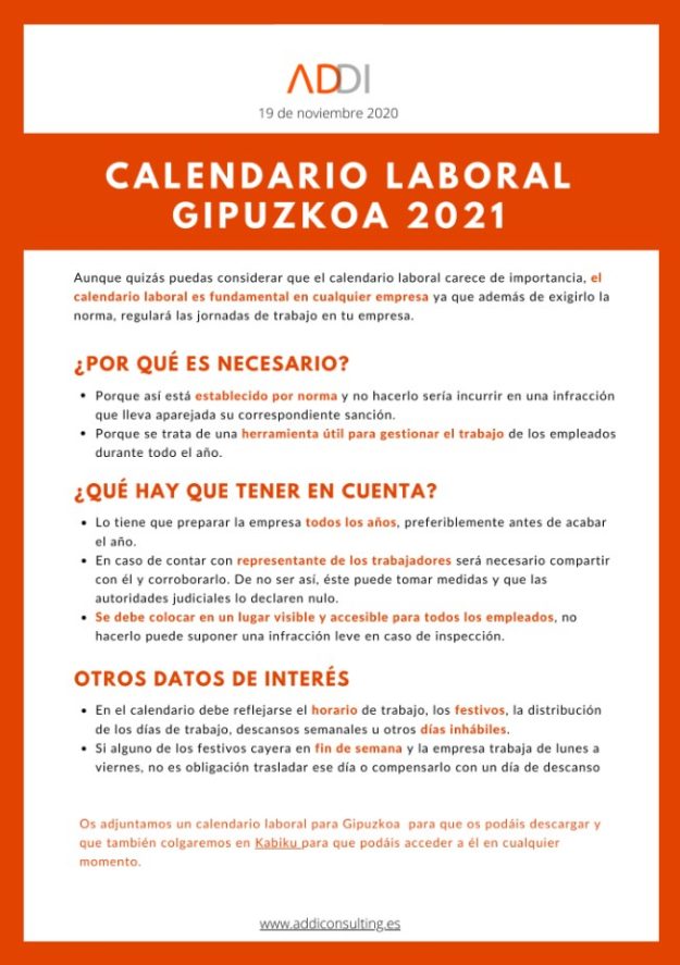 Calendario Gipuzkoa Addi Consulting