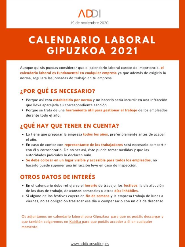 Calendario Gipuzkoa Addi Consulting
